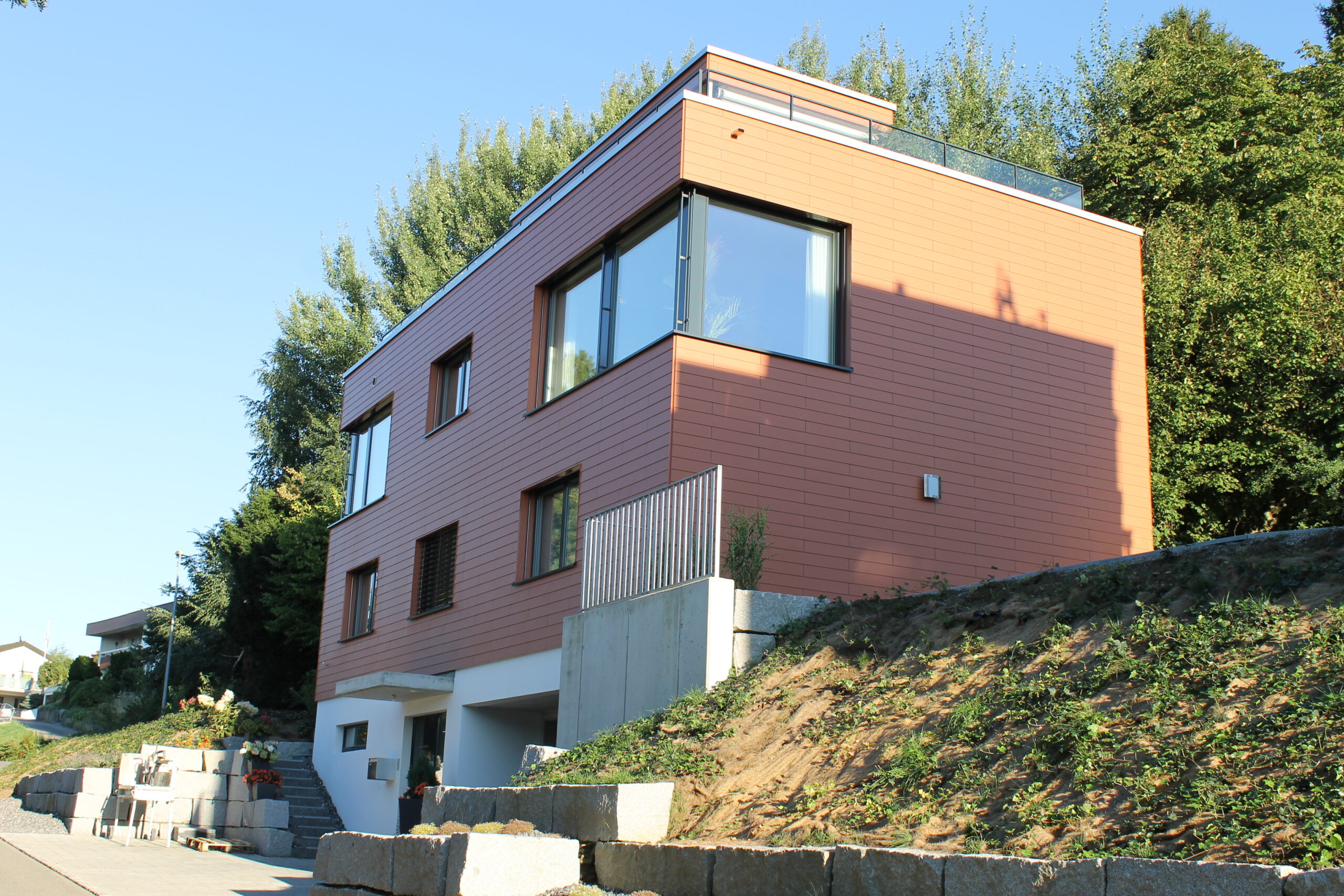 Fassade Mehrfamilienhäuser mit Flachdach